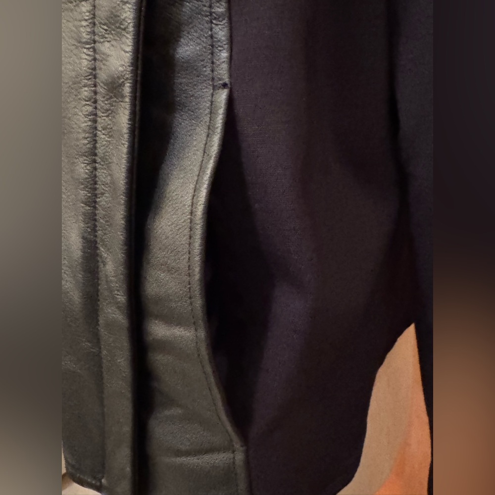 Elaine Turner Black Leather Jacket Asymmetrical Design Sz M - Picture 5 of 9